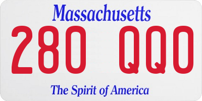 MA license plate 280QQ0