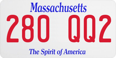 MA license plate 280QQ2