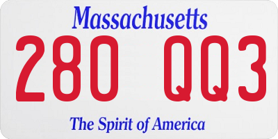 MA license plate 280QQ3