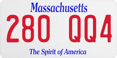 MA license plate 280QQ4