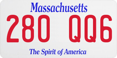 MA license plate 280QQ6
