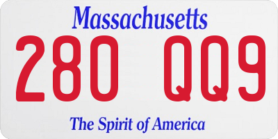 MA license plate 280QQ9