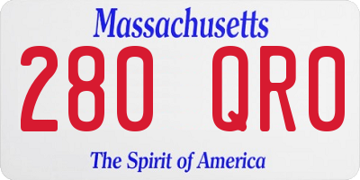 MA license plate 280QR0