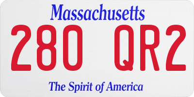 MA license plate 280QR2