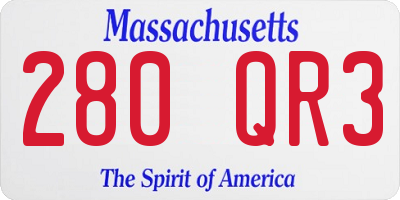 MA license plate 280QR3