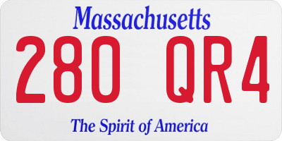 MA license plate 280QR4