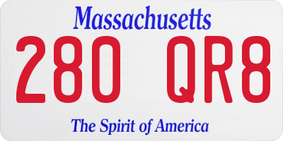 MA license plate 280QR8