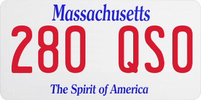MA license plate 280QS0