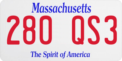 MA license plate 280QS3