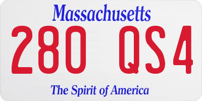 MA license plate 280QS4