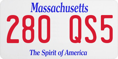 MA license plate 280QS5