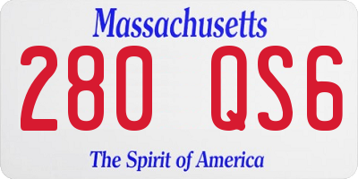 MA license plate 280QS6