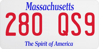 MA license plate 280QS9