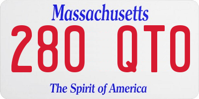 MA license plate 280QT0