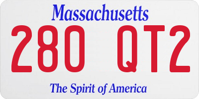 MA license plate 280QT2