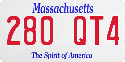 MA license plate 280QT4