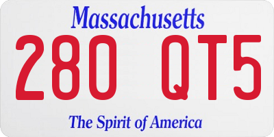 MA license plate 280QT5