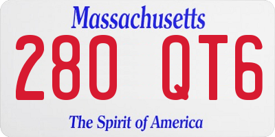 MA license plate 280QT6