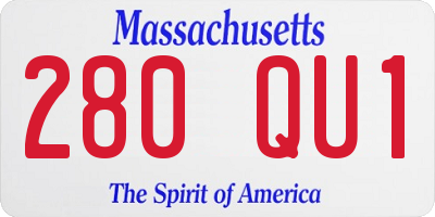 MA license plate 280QU1