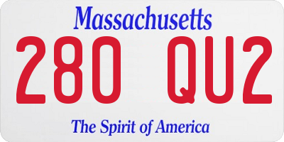 MA license plate 280QU2
