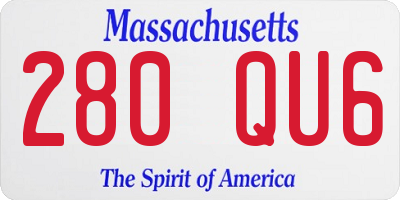 MA license plate 280QU6