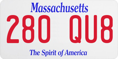 MA license plate 280QU8