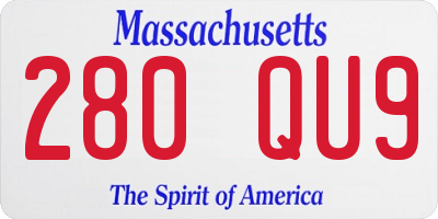 MA license plate 280QU9