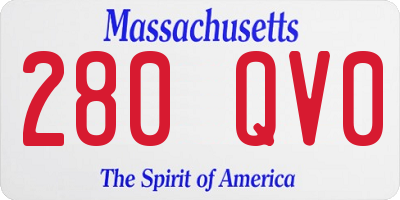 MA license plate 280QV0