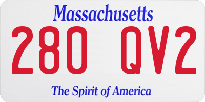 MA license plate 280QV2