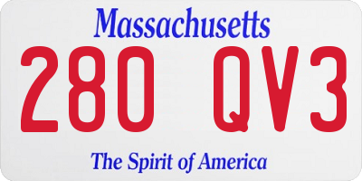 MA license plate 280QV3