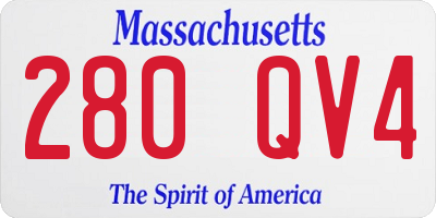 MA license plate 280QV4