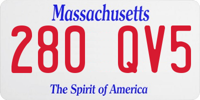 MA license plate 280QV5