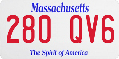 MA license plate 280QV6