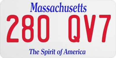 MA license plate 280QV7