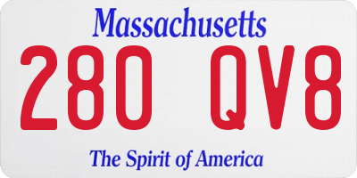 MA license plate 280QV8