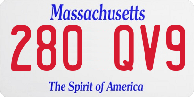 MA license plate 280QV9