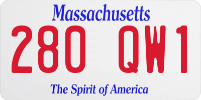 MA license plate 280QW1