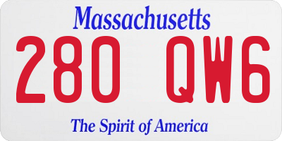 MA license plate 280QW6