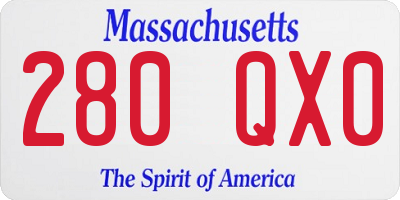 MA license plate 280QX0