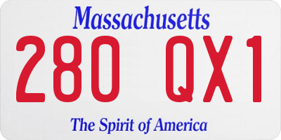 MA license plate 280QX1