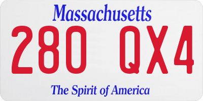 MA license plate 280QX4
