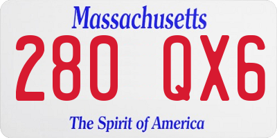 MA license plate 280QX6