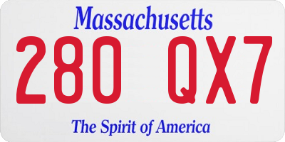 MA license plate 280QX7
