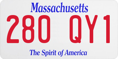 MA license plate 280QY1