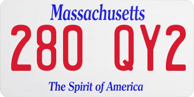 MA license plate 280QY2
