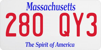 MA license plate 280QY3
