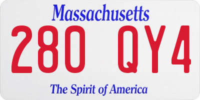 MA license plate 280QY4