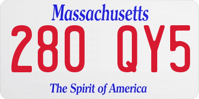 MA license plate 280QY5