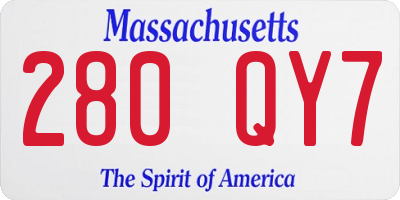 MA license plate 280QY7