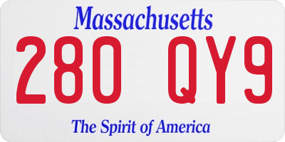 MA license plate 280QY9